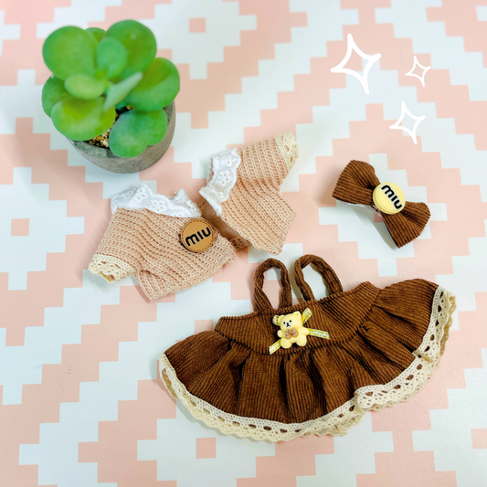 Conjunto Marrón Kawaii para Muñecas Cotton Doll 20cm · “ChocoBear”