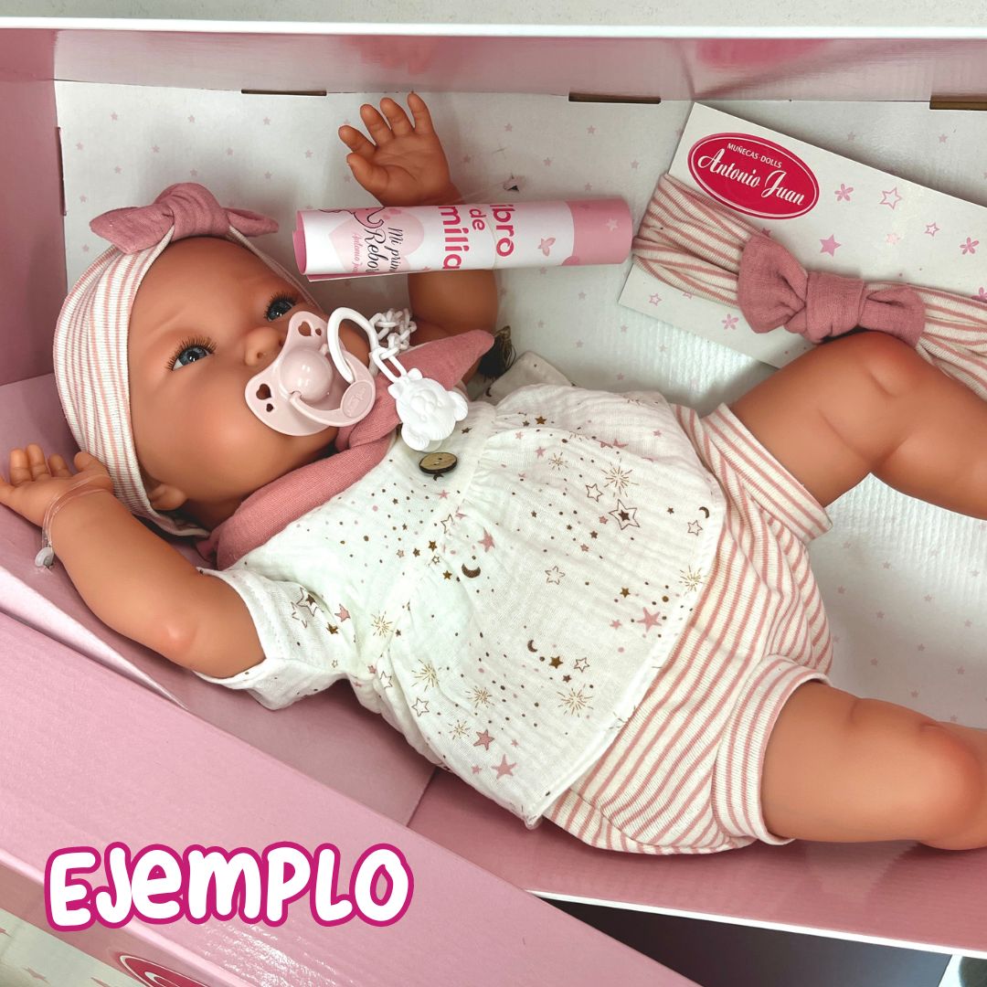 Bebe Reborn Alejandra con diadema para ti outlet rebajada por tara caja sin plástico