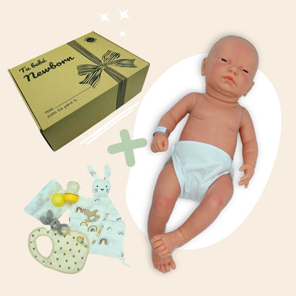 bebe newborn emma pintada a mano con accesorios