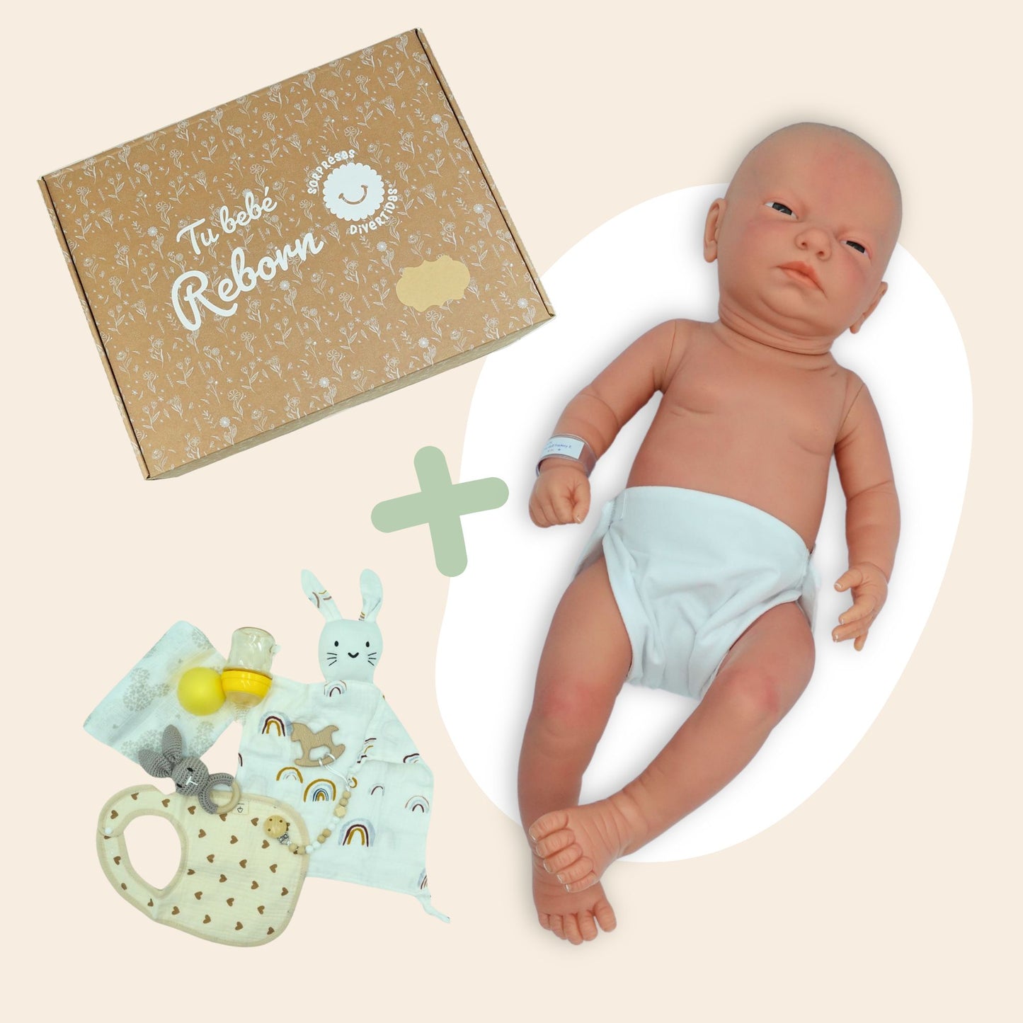 bebe reborn emma pintada a mano con accesorios