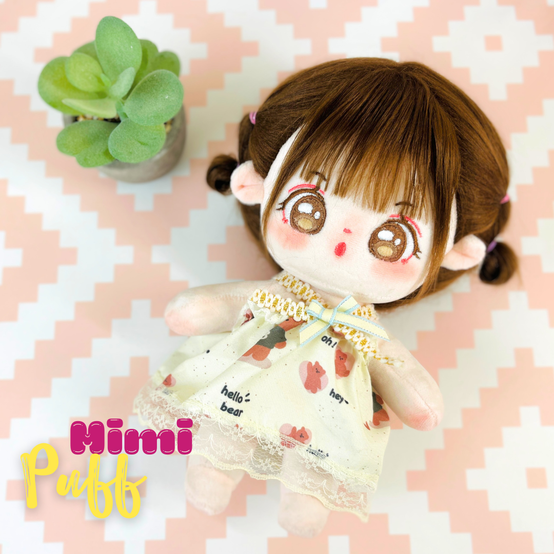 Cotton Doll ✨  Mimi Puff – Muñeca de 20cm con esqueleto interno