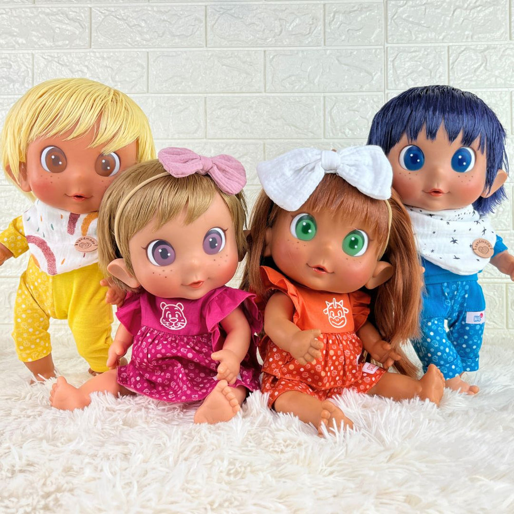 Conjunto lazos y bandana para Muñecas y Bebés Reborn