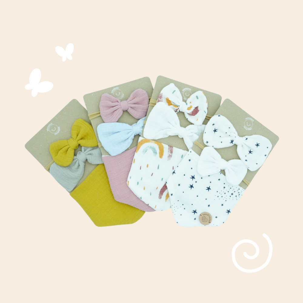 Conjunto lazos y bandana para Muñecas y Bebés Reborn