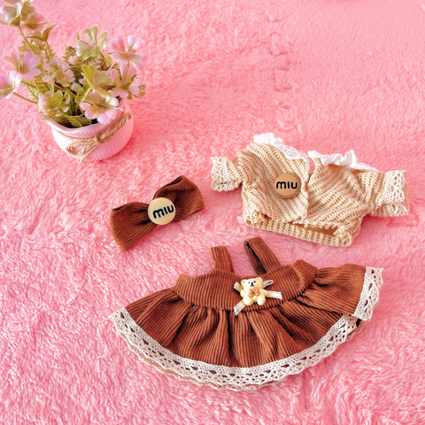 Conjunto Marrón Kawaii para Muñecas Cotton Doll 20cm · “ChocoBear”