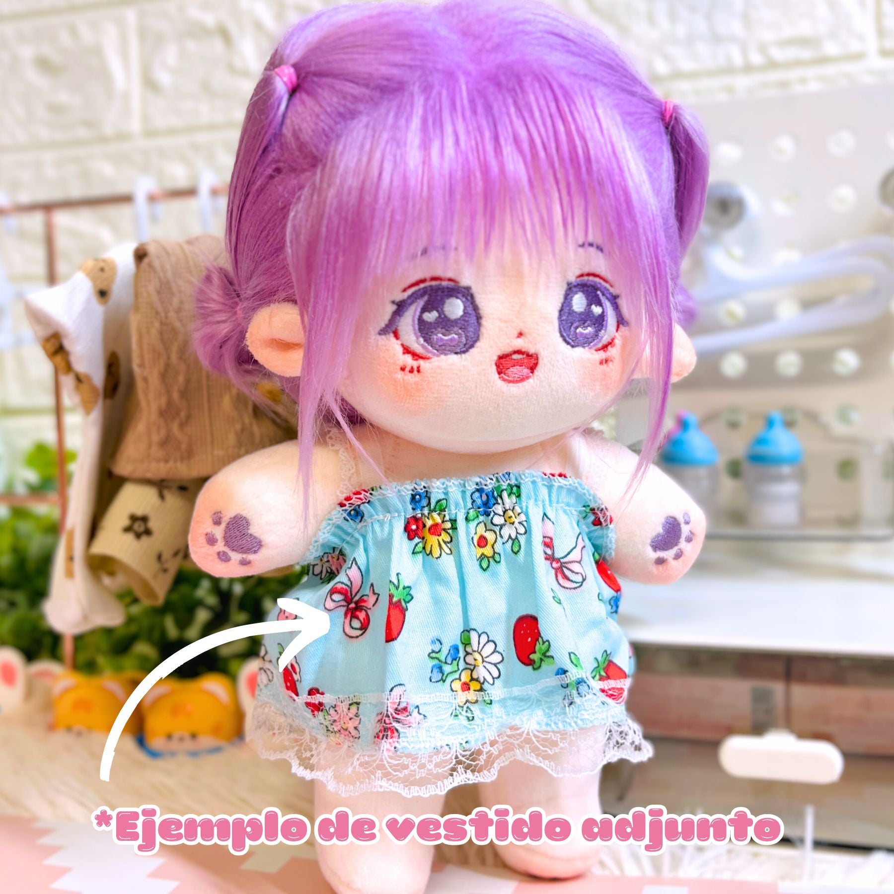 Cotton Doll LILA 20cm + esqueleto interno