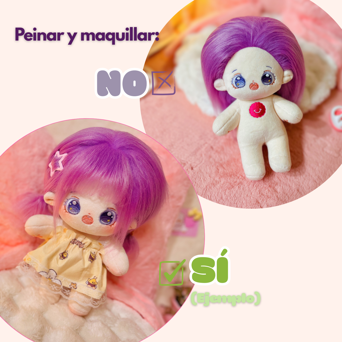 Cotton Doll Mimi Bloom 💜  Muñeca de 20cm con esqueleto interno