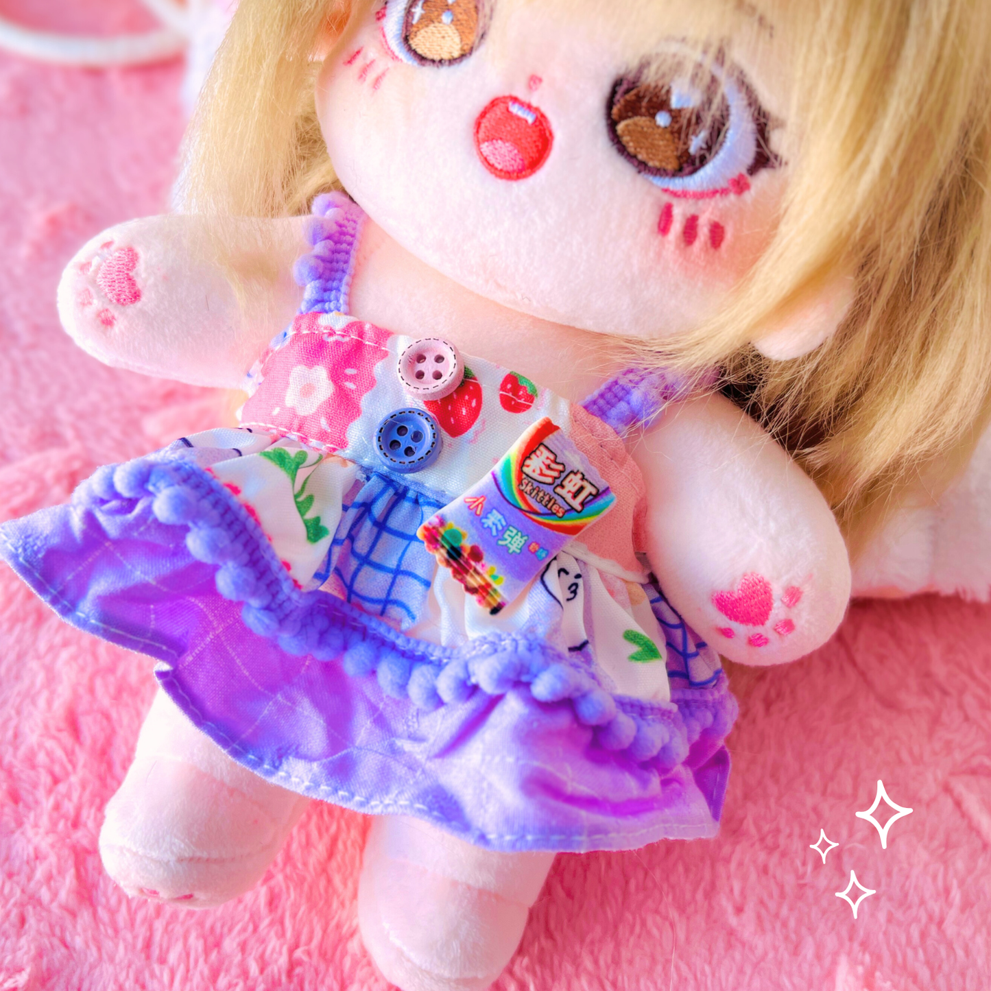 Conjunto “Party Lila” para Muñecas Cotton Doll 20cm