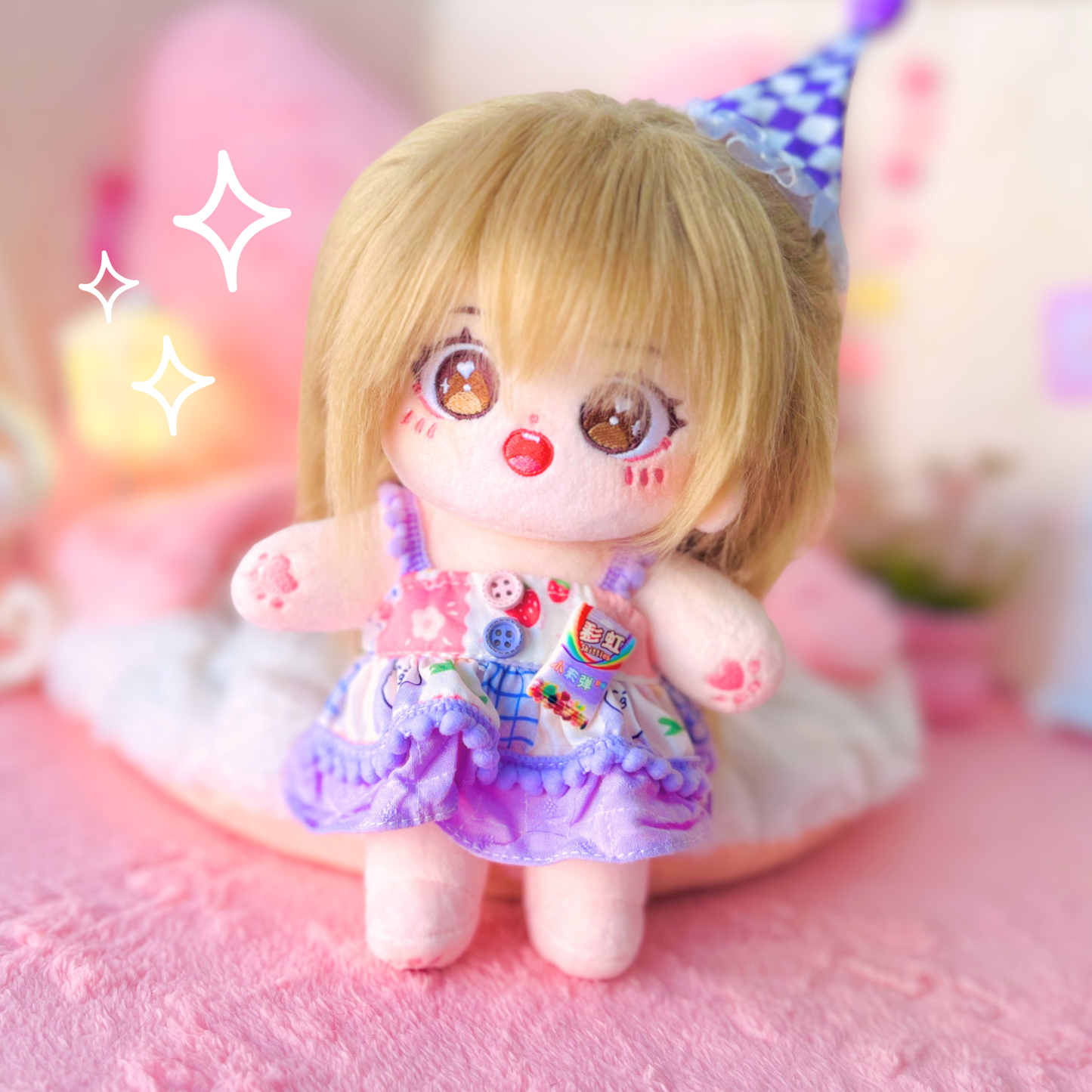 Conjunto “Party Lila” para Muñecas Cotton Doll 20cm